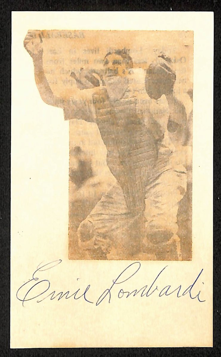 Ernie Lombardi Giants Autographed/Signed 3x5 Index Card HOF JSA BA208532