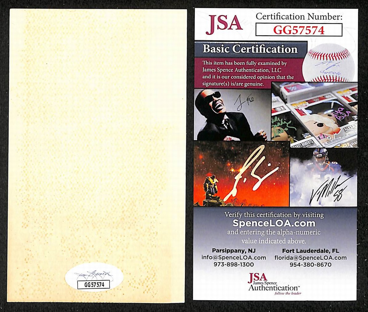 Ernie Lombardi Giants Autographed/Signed 3x5 Index Card HOF JSA BA208532