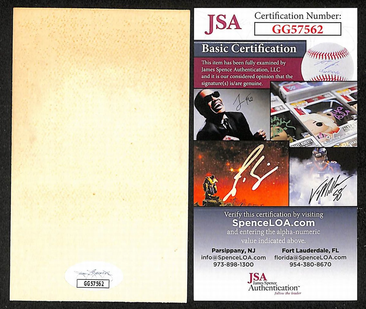 Larry Gardner Red Sox Autographed/Signed 3x5 Index Card JSA BA208534