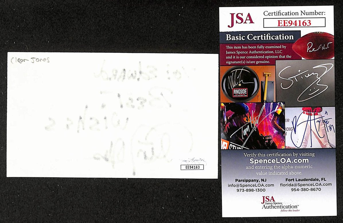 Cleon Jones White Sox Autographed/Signed 3x5 Index Card JSA BA208536
