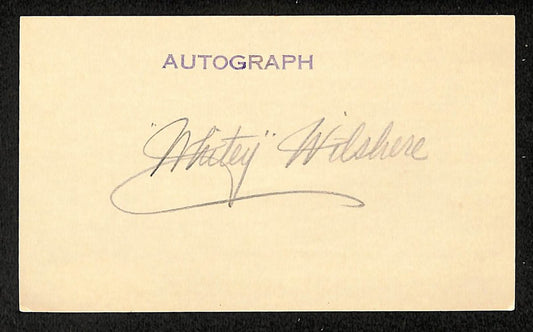 Whitey Wilshere Athletics Autographed/Signed 3x5 Index Card JSA BA208538