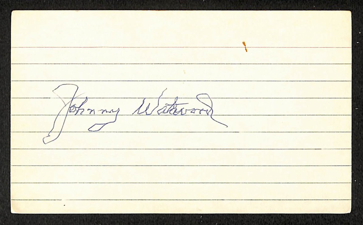 Johnny Watwood White Sox Autographed/Signed 3x5 Index Card JSA BA208539