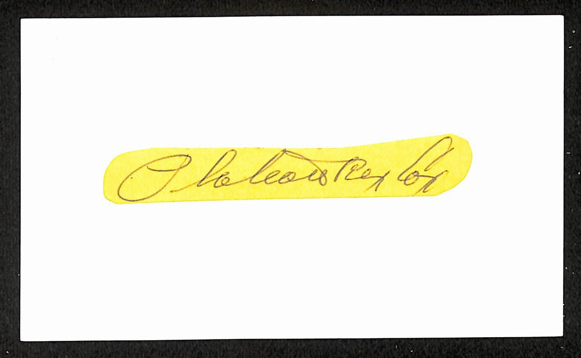 Plateau Rex Red Cox Tigers Autographed/Signed 3x5 Index Card JSA BA208540