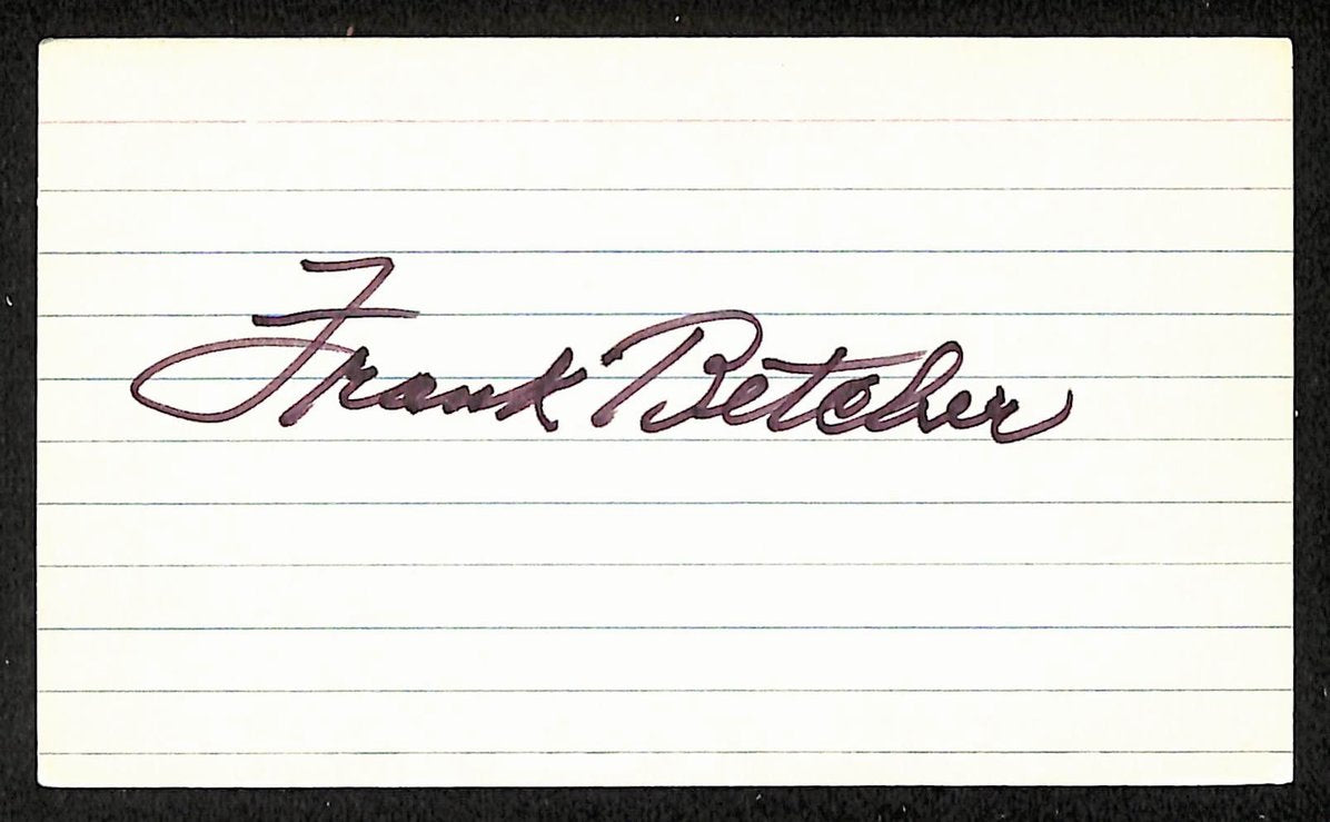 Frank Betcher Cardinals Autographed/Signed 3x5 Index Card JSA BA208543