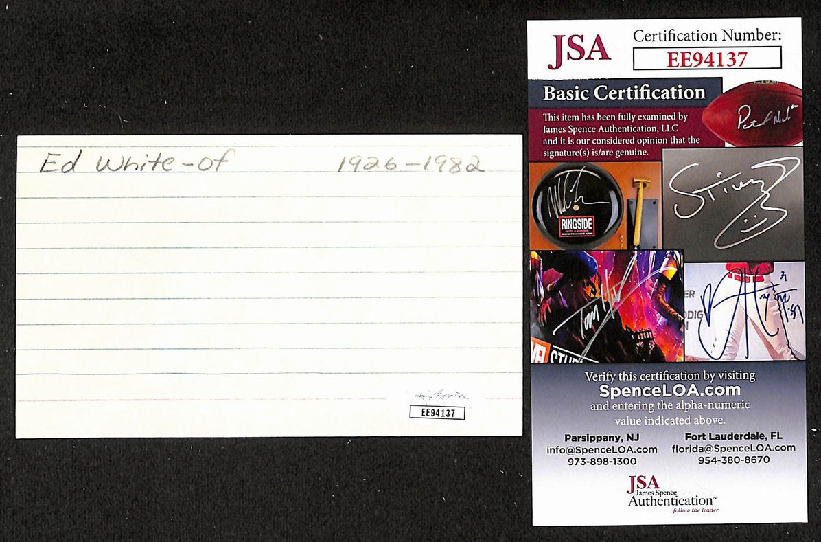 Ed White White Sox Autographed/Signed 3x5 Index Card JSA BA208545