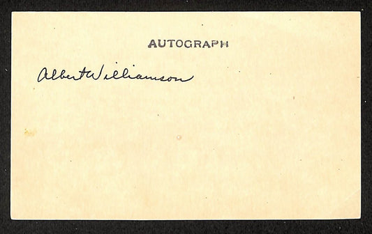 Al Williamson White Sox Autographed/Signed 3x5 Index Card JSA BA208546