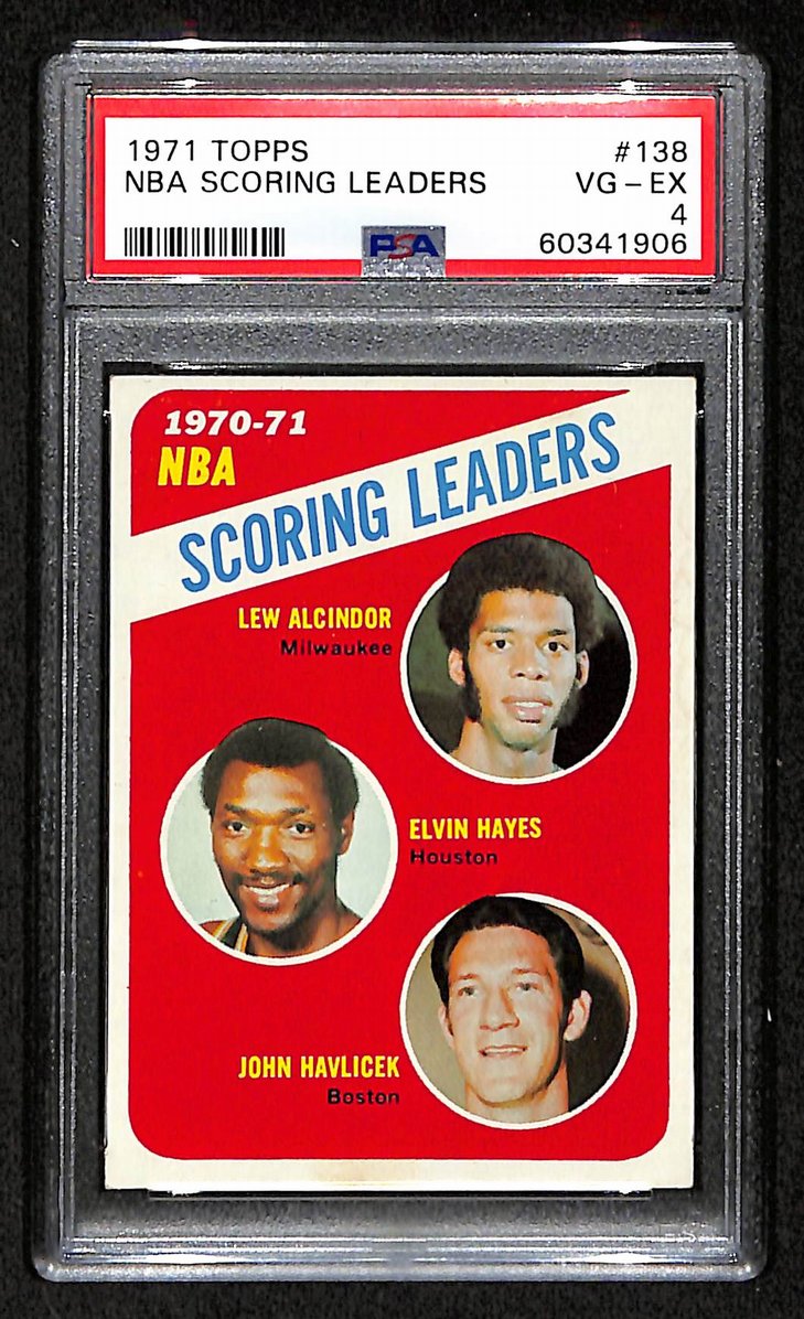 Alcindor Hayes Havlicek Scoring Leaders 1971 Topps #138 PSA 4 BA204972