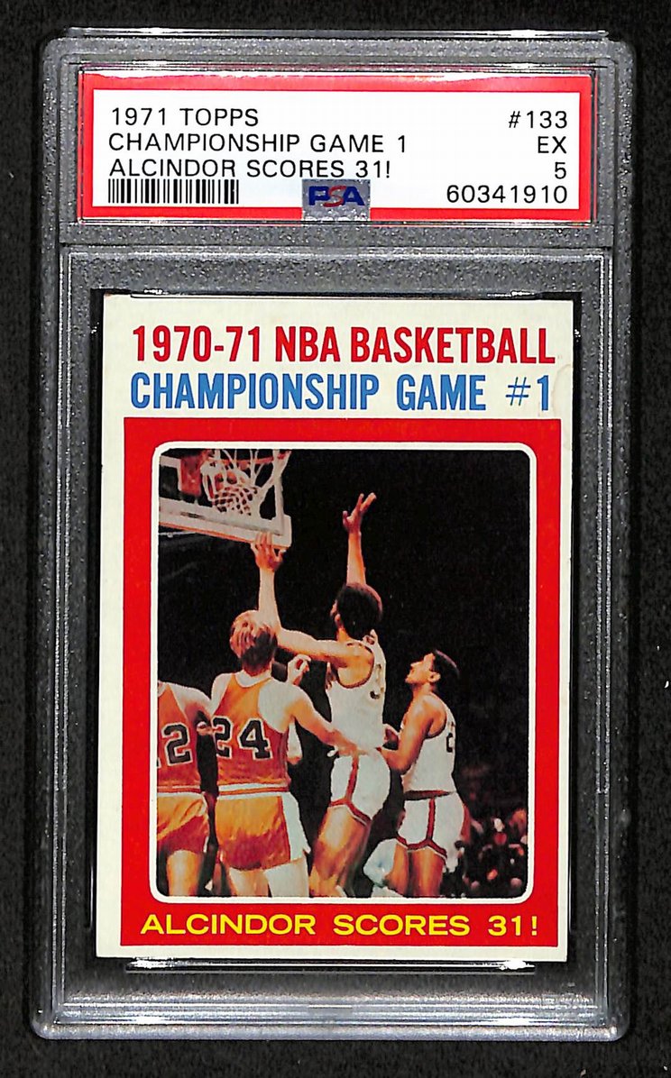 Alcindor Bucks HOF Championship Game 1 1971 Topps #133 PSA 5 BA204973