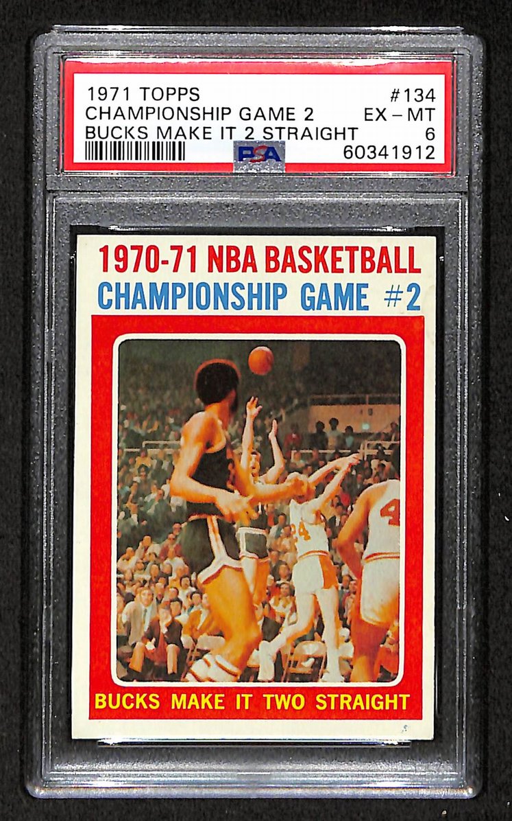Alcindor Bucks HOF Championship Game 2 1971 Topps #134 PSA 6 BA204974