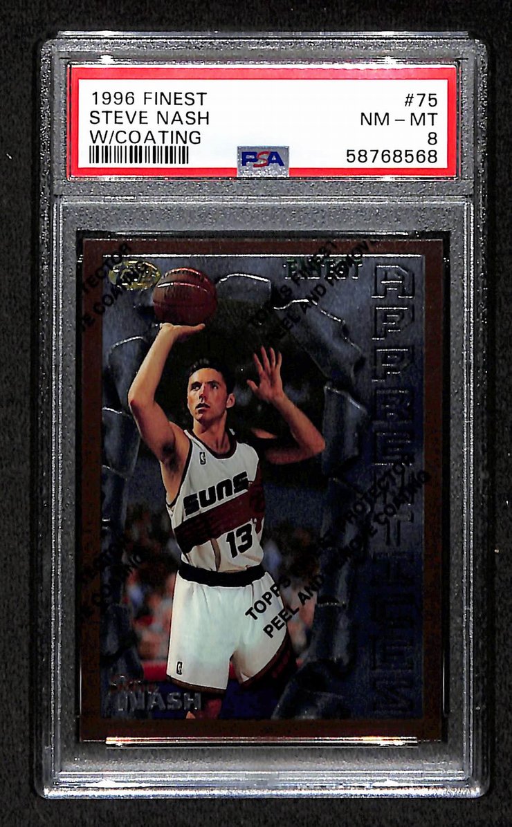 Steve Nash Phoenix Suns HOF 1996 Finest w/ Coating #75 PSA 8 BA204978