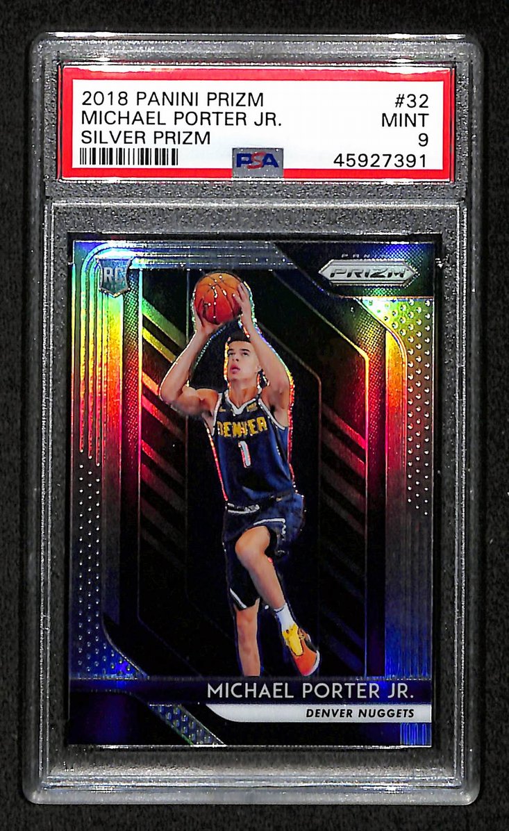 Michael Porter Jr Denver Nuggets RC 2018 Panini Prizm Silver #32 PSA 9 BA204981