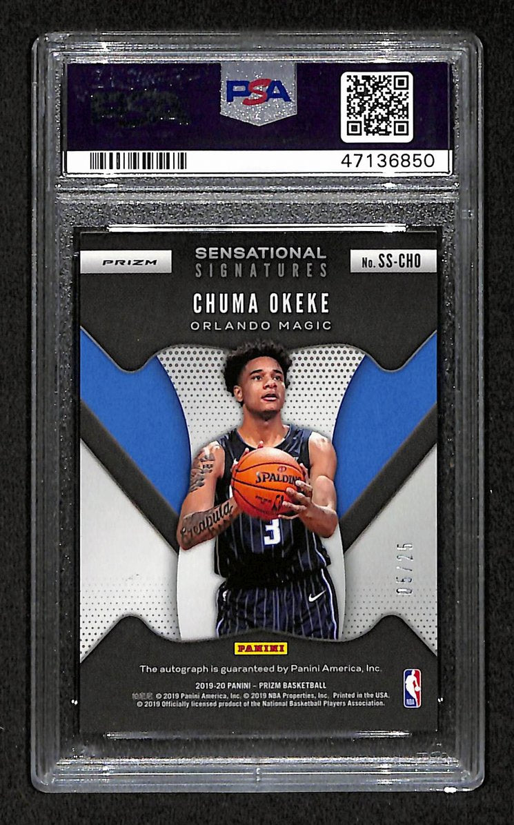 Chuma Okeke 2019 Panini Prizm Sensational Signature Mojo Auto PSA 9 BA204982