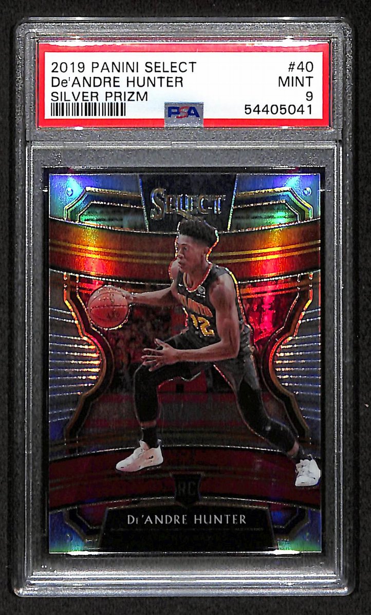 De'Andre Hunter Atlanta Hawks 2019 Panini Select Silver Prizm #40 PSA 9 BA204984