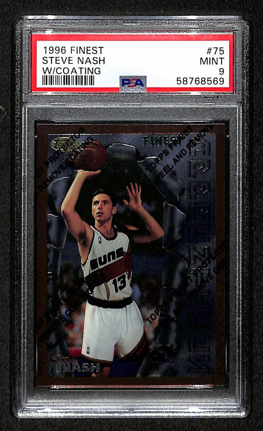 Steve Nash Phoenix Suns HOF 1996 Finest w/ Coating #75 PSA 9 BA204994