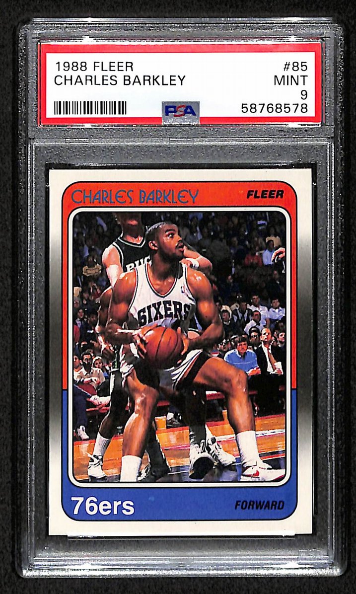 Charles Barkley Philadelphia 76ers HOF 1988 Fleer # 85 PSA 9 BA204995
