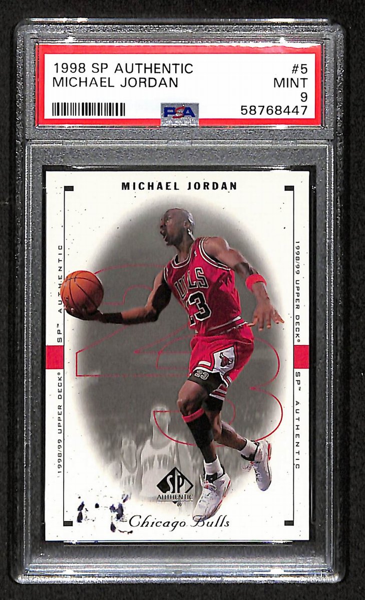 Michael Jordan Chicago Bulls HOF 1998 SP Authentic #5 PSA 9 BA204997