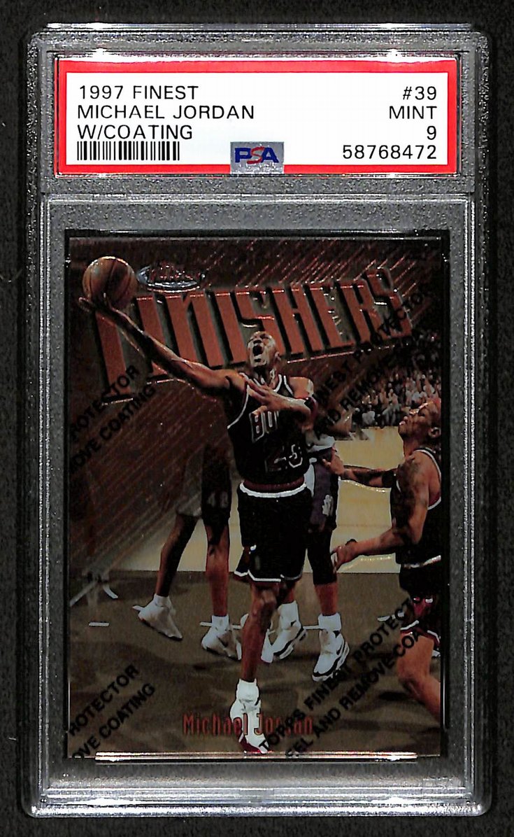 Michael Jordan Chicago Bulls HOF 1997 Finest w/ Coating PSA 9 BA204999