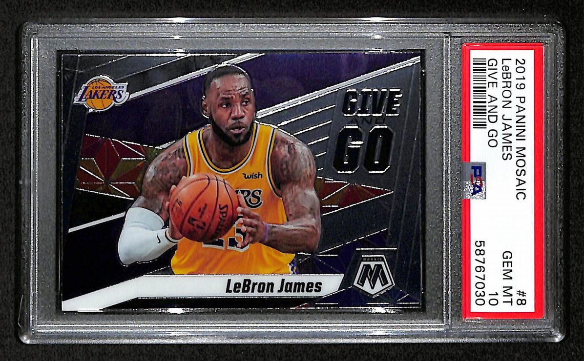 LeBron James Lakers 2019 Panini Mosaic Give and Go #8 Gem Mint PSA 10 BA205000