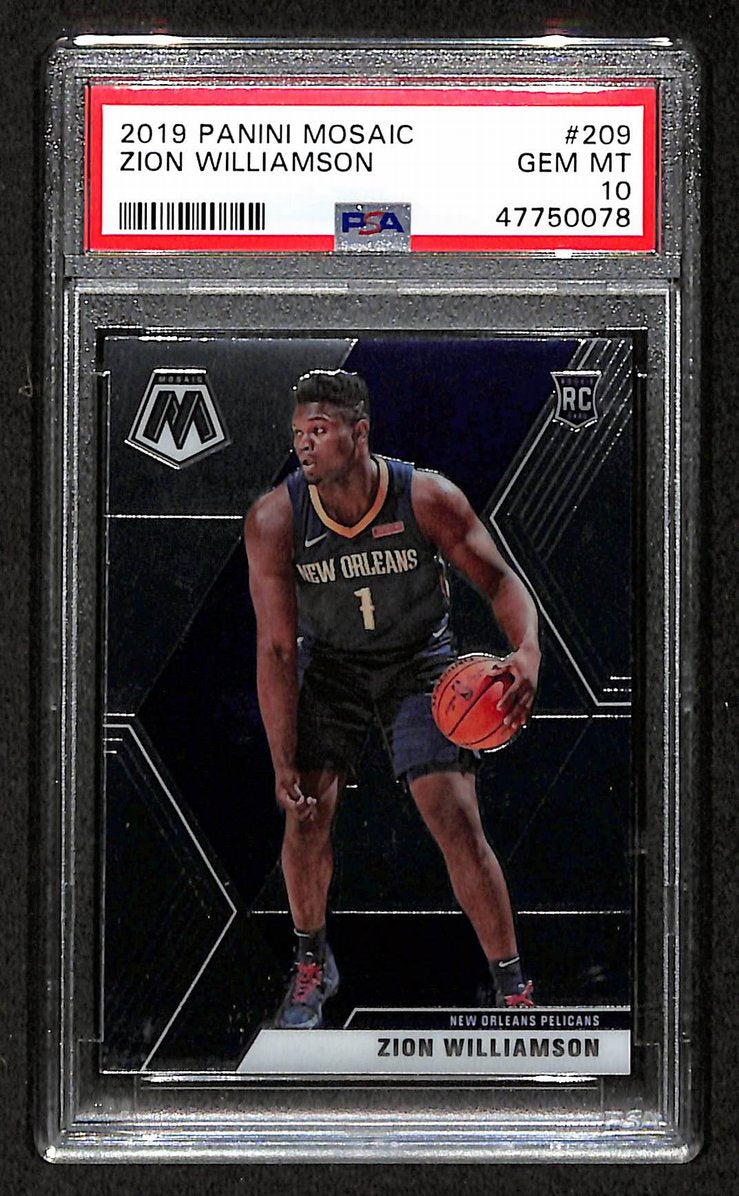 Zion Williamson Pelicans 2019 Panini Mosaic RC # 209 Gem Mint PSA 10 BA205001