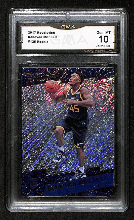 Donovan Mitchell Jazz 2017 Panini Revolution RC #125 Gem Mint GMA 10 BA205004