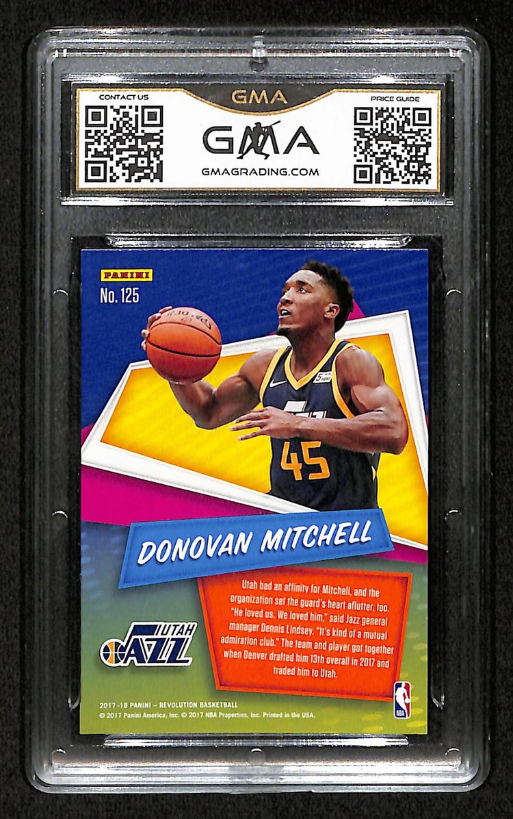 Donovan Mitchell Jazz 2017 Panini Revolution RC #125 Gem Mint GMA 10 BA205004