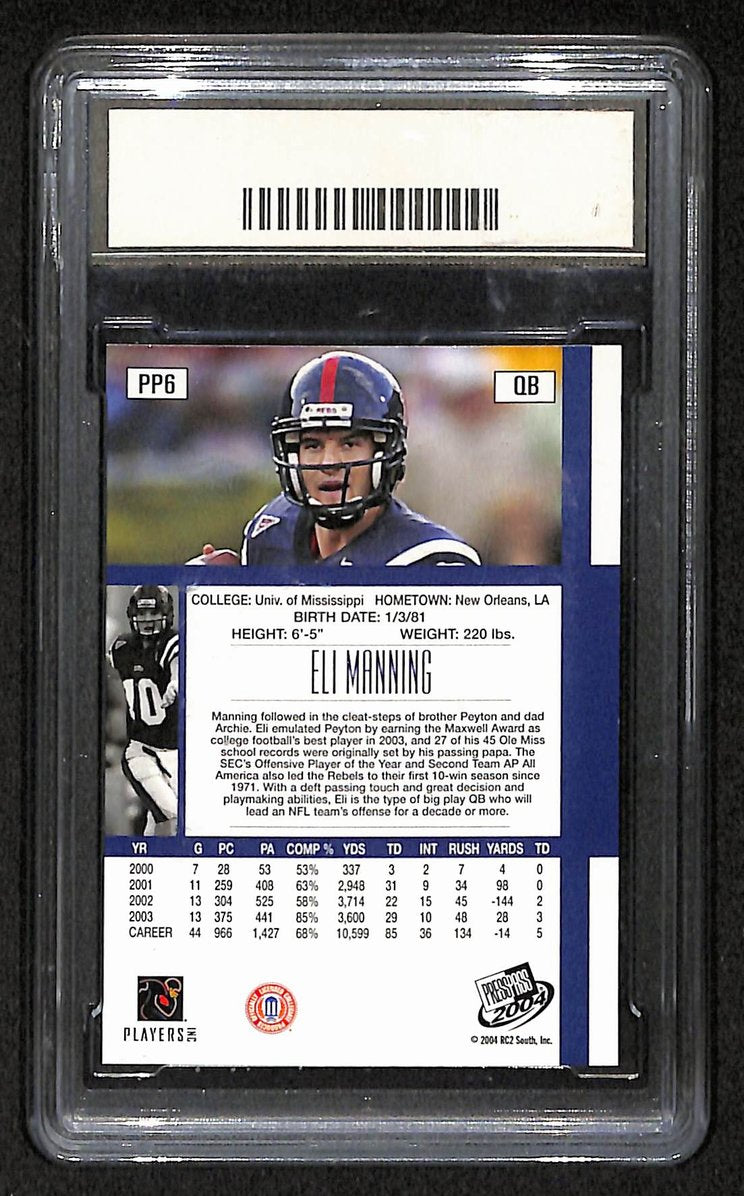 Eli Manning Giants 2004 Press Pass National Card Day RC #PP6 GMA 10 BA205006