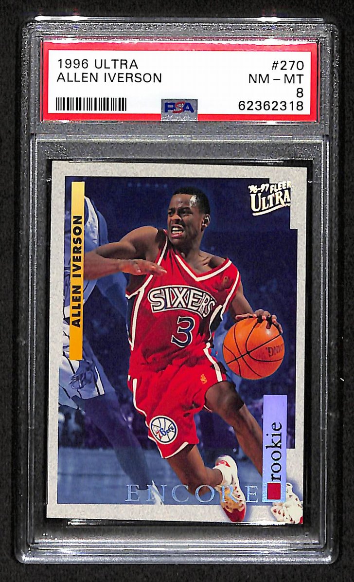 Allen Iverson Philadelphia 76ers 1996 Fleer Ultra #270 RC PSA 8 BA204966