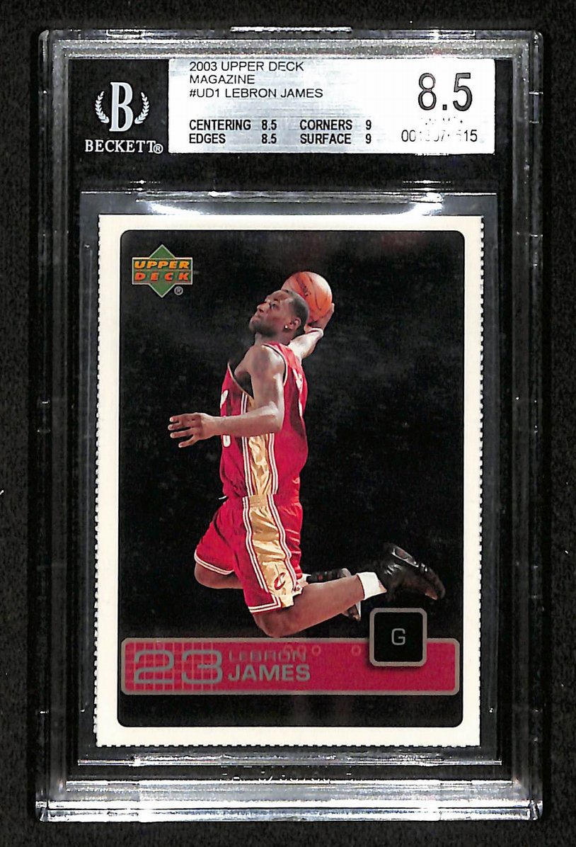 LeBron James 2003 Upper Deck Magazine #UD1 Cavaliers Beckett 8.5 207542