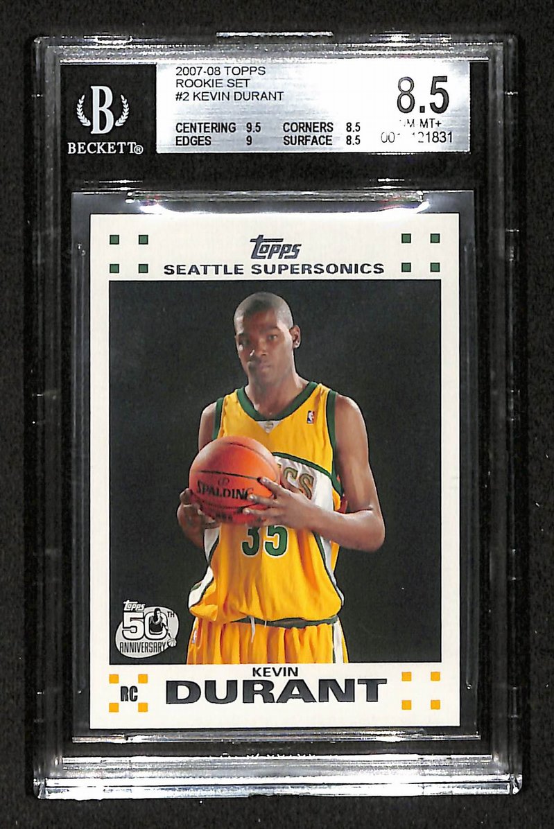 Kevin Durant 2007-08 Topps Rookie Set #2 Sonics Beckett 8.5 207543