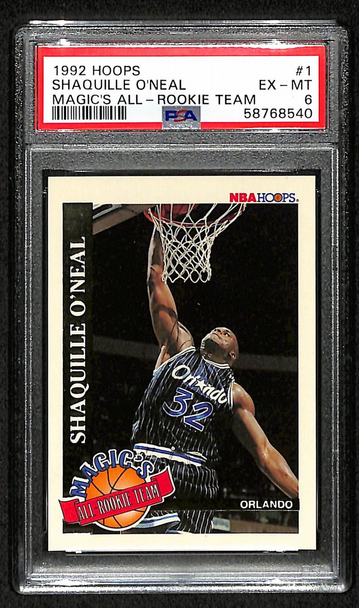 Shaquille O'Neal 1992 Hoops Magic's All-Rookie Team #1 Magic HOF PSA 6 207548