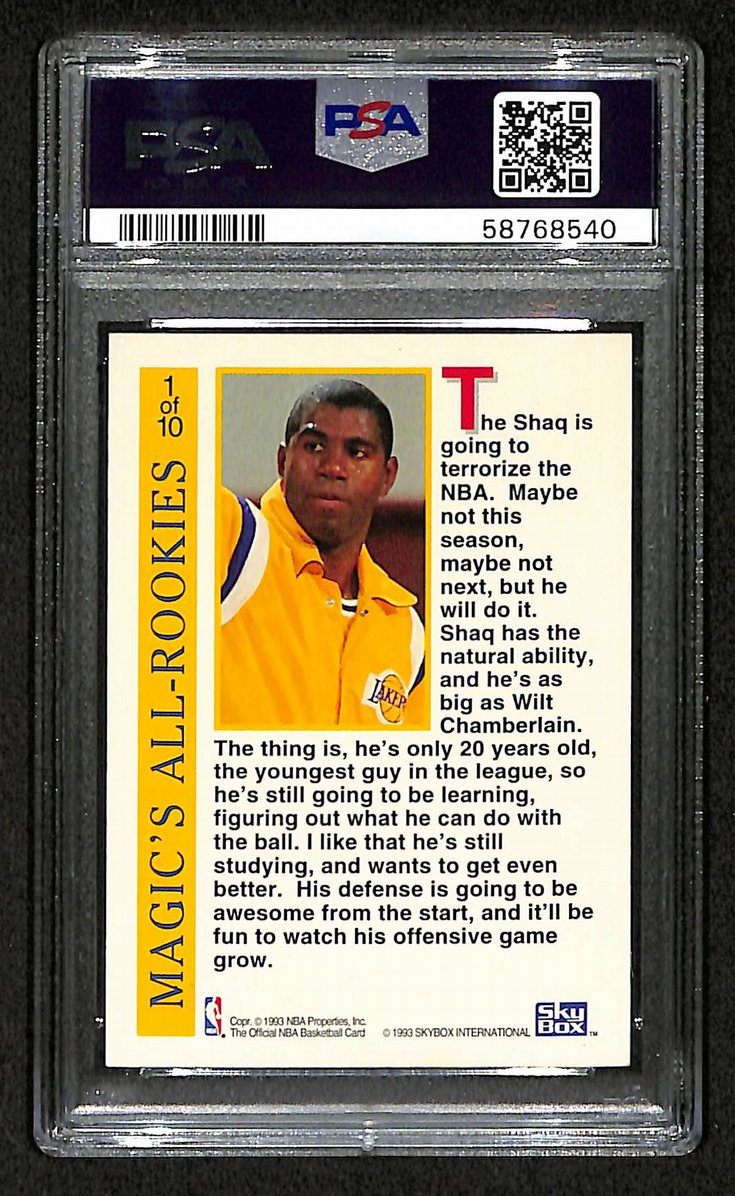 Shaquille O'Neal 1992 Hoops Magic's All-Rookie Team #1 Magic HOF PSA 6 207548