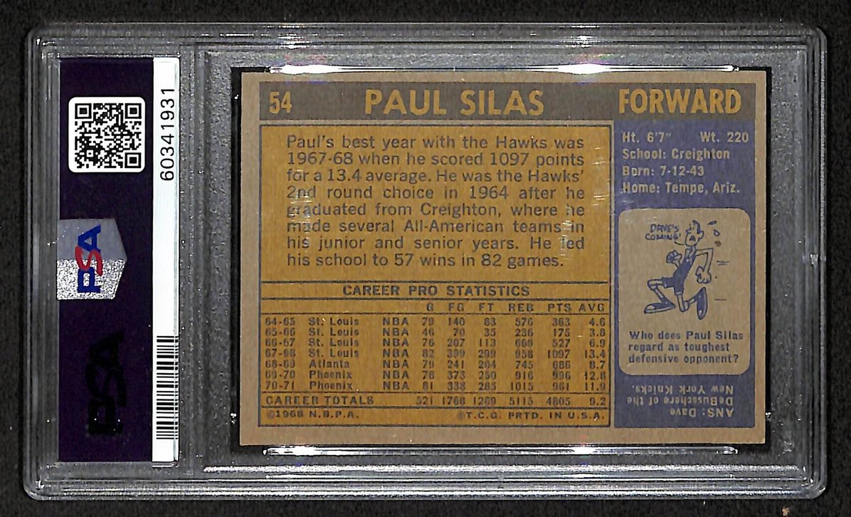Paul Silas 1971 Topps #54 Suns PSA 6 207551