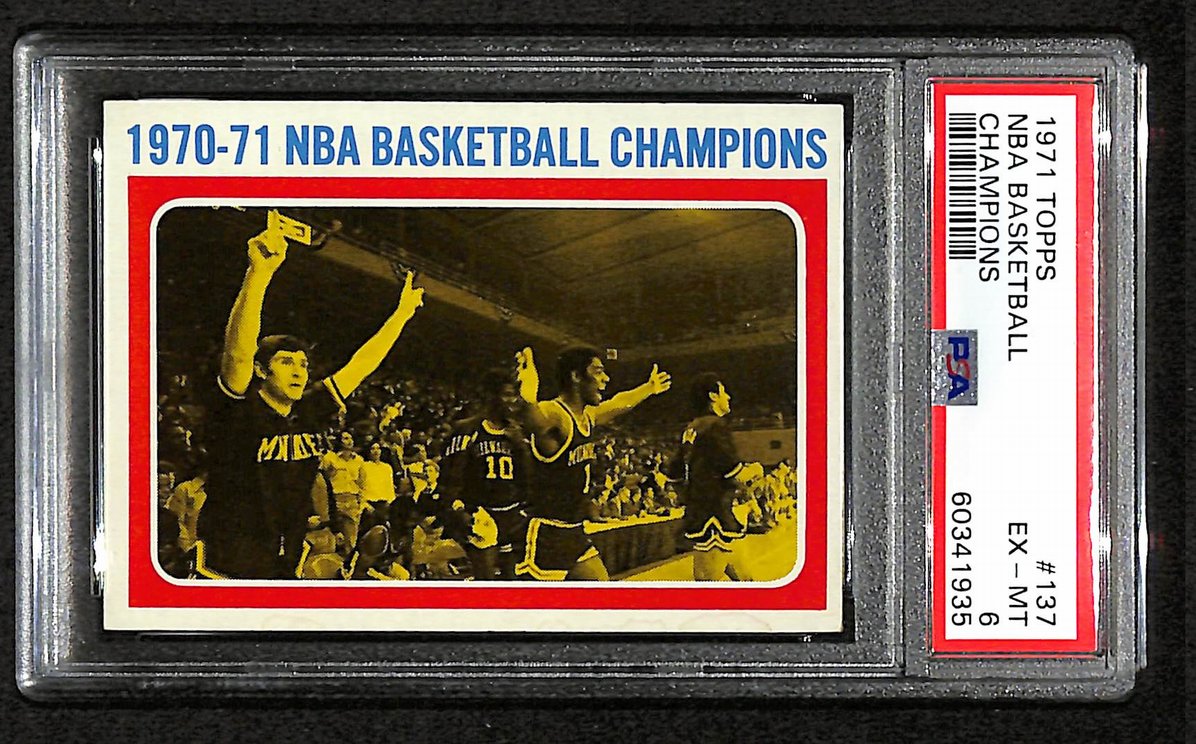 1970-71 NBA Basketball Champions 1971 Topps #137 PSA 6 207555