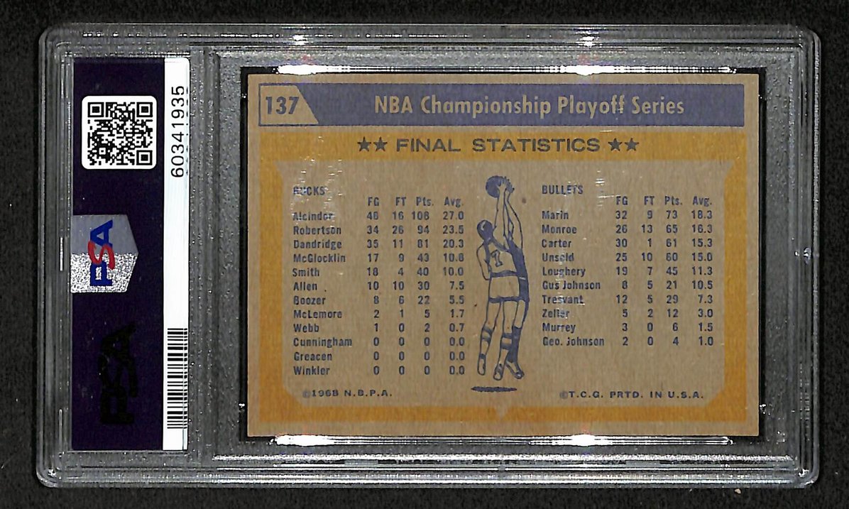 1970-71 NBA Basketball Champions 1971 Topps #137 PSA 6 207555