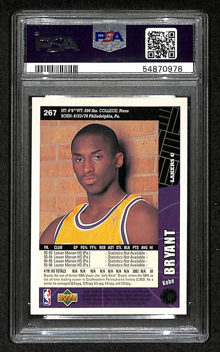 Kobe Bryant 1996 Collectors Choice RC #267 Lakers PSA 8 207557