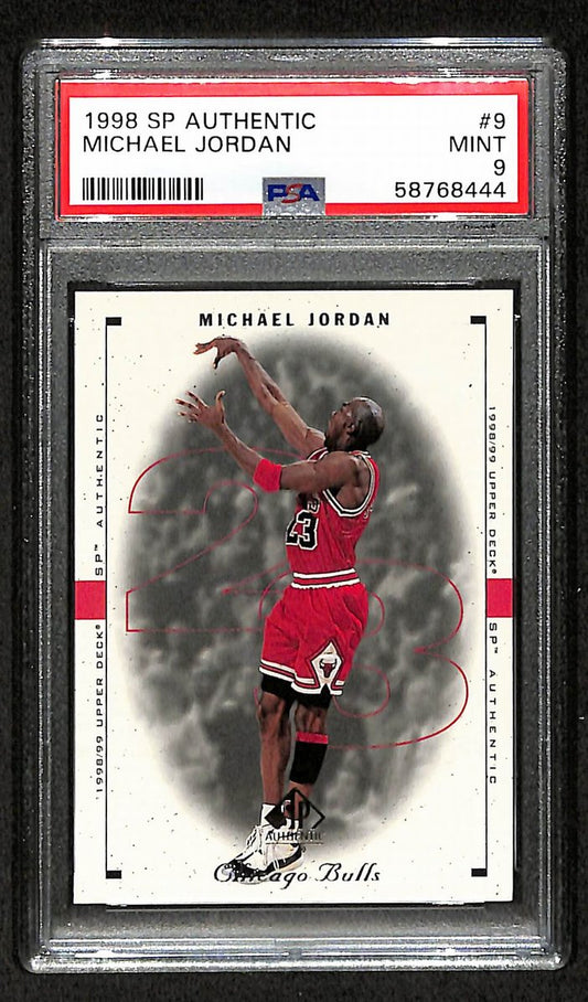 Michael Jordan 1998 SP Authentic #9 Bulls HOF PSA 9 207558