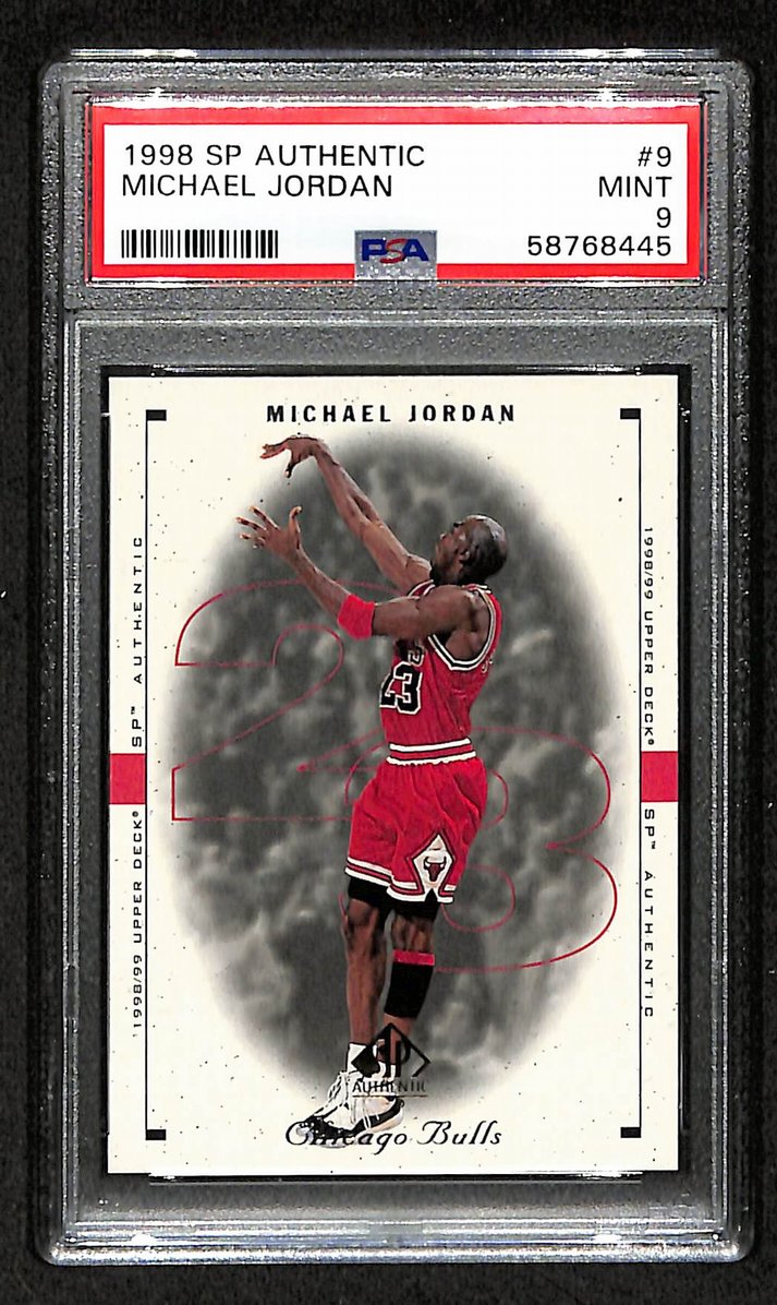 Michael Jordan 1998 SP Authentic #9 Bulls HOF PSA 9 207559