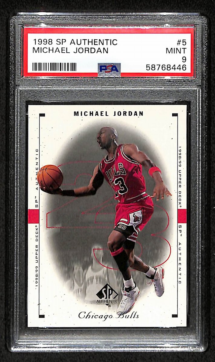 Michael Jordan 1998 SP Authentic #5 Bulls HOF PSA 9 207560