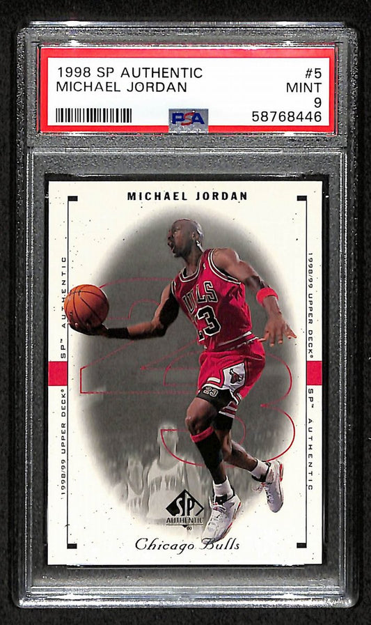Michael Jordan 1998 SP Authentic #5 Bulls HOF PSA 9 207560