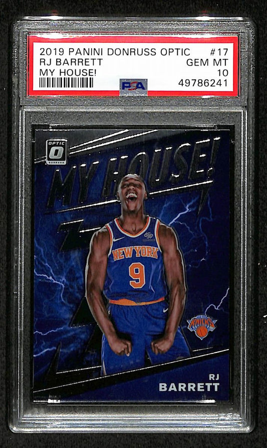 RJ Barrett 2019 Panini Donruss Optic My House! #17 Knicks Gem Mint PSA 10 207565