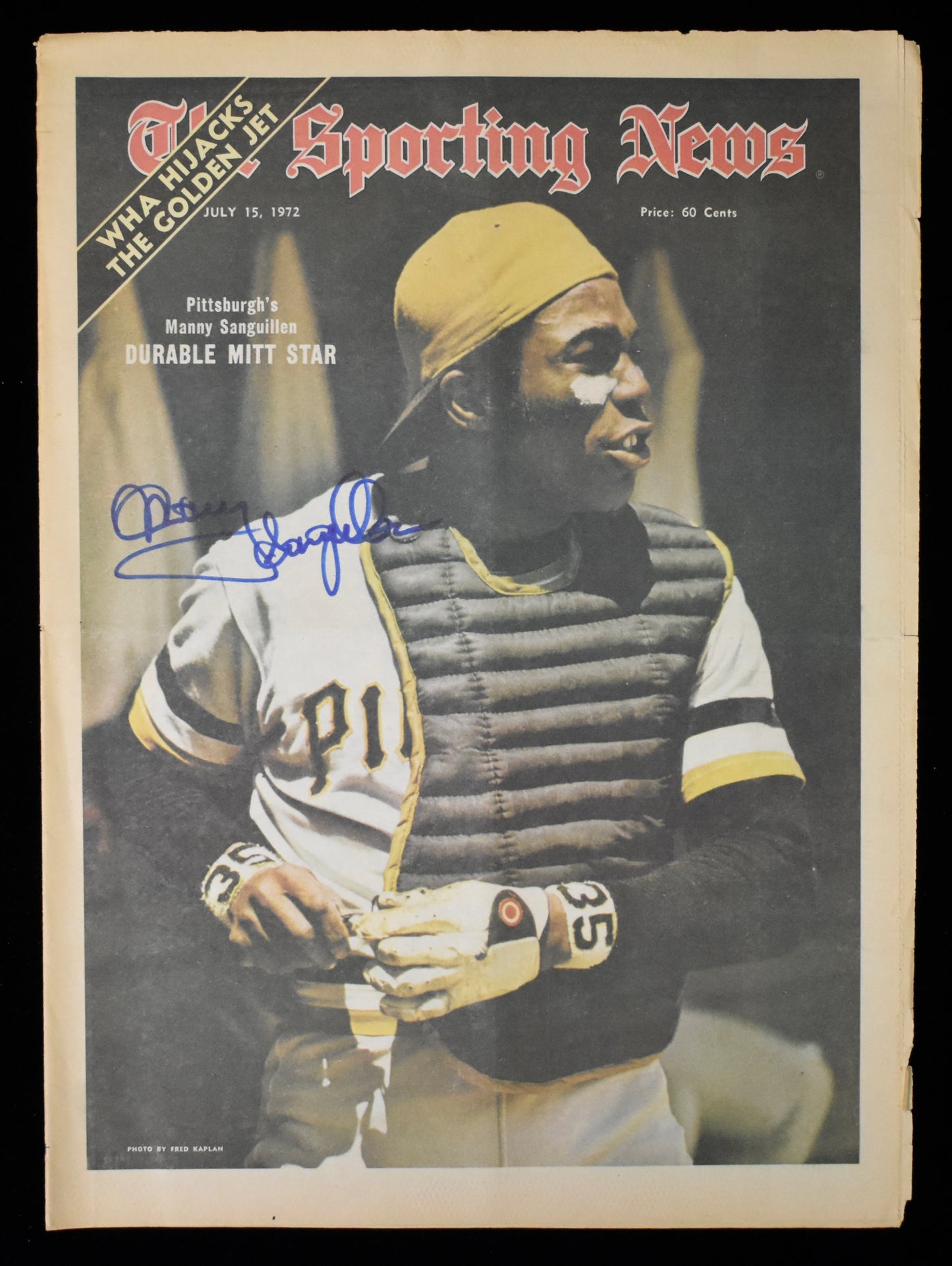 Manny Sanguillen Signed 7/15/72 The Sporting News Cover Only Pirates JSA 207980