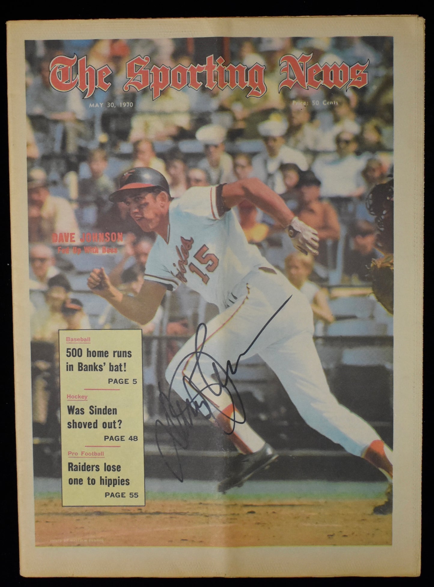 Davey Johnson Signed 5/30/70 The Sporting News Orioles JSA BA207968