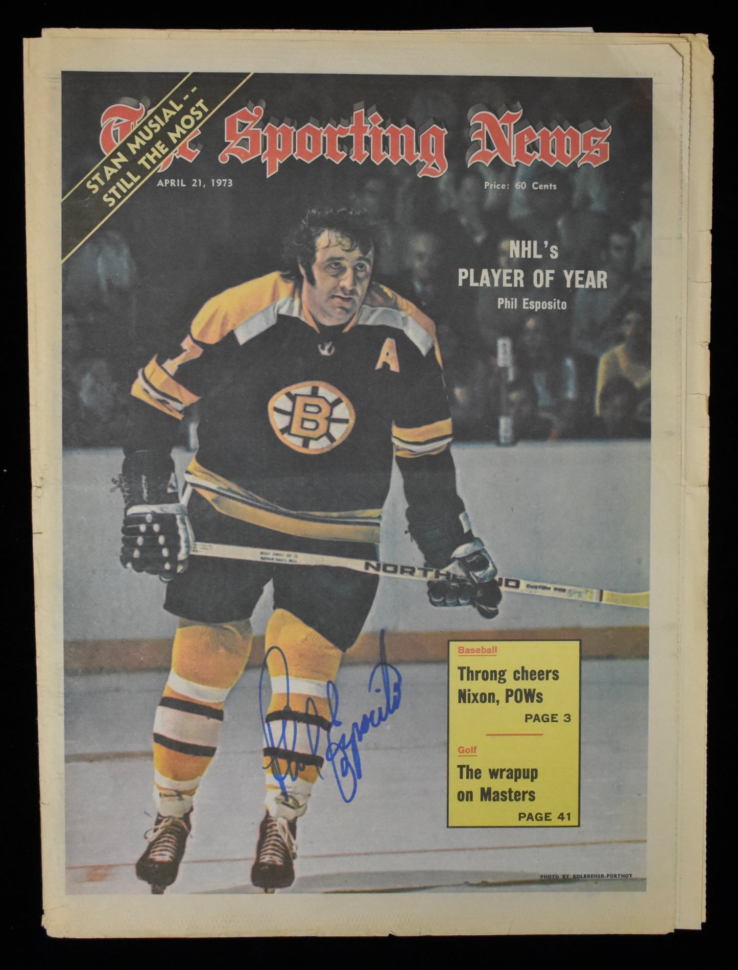 Phil Esposito HOF Signed 4/21/73 The Sporting News Cover Only Bruins JSA 207961
