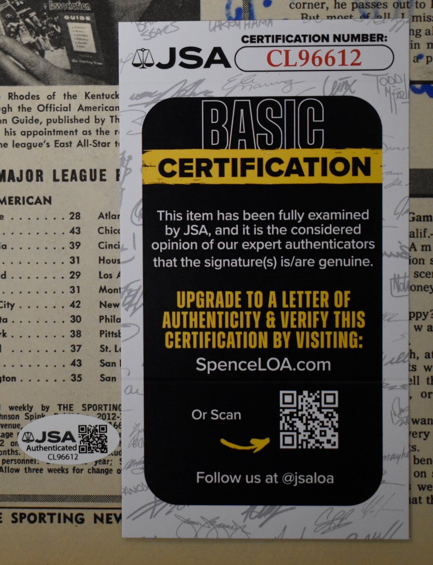 Phil Esposito HOF Signed 2/15/69 The Sporting News Bruins JSA BA207960