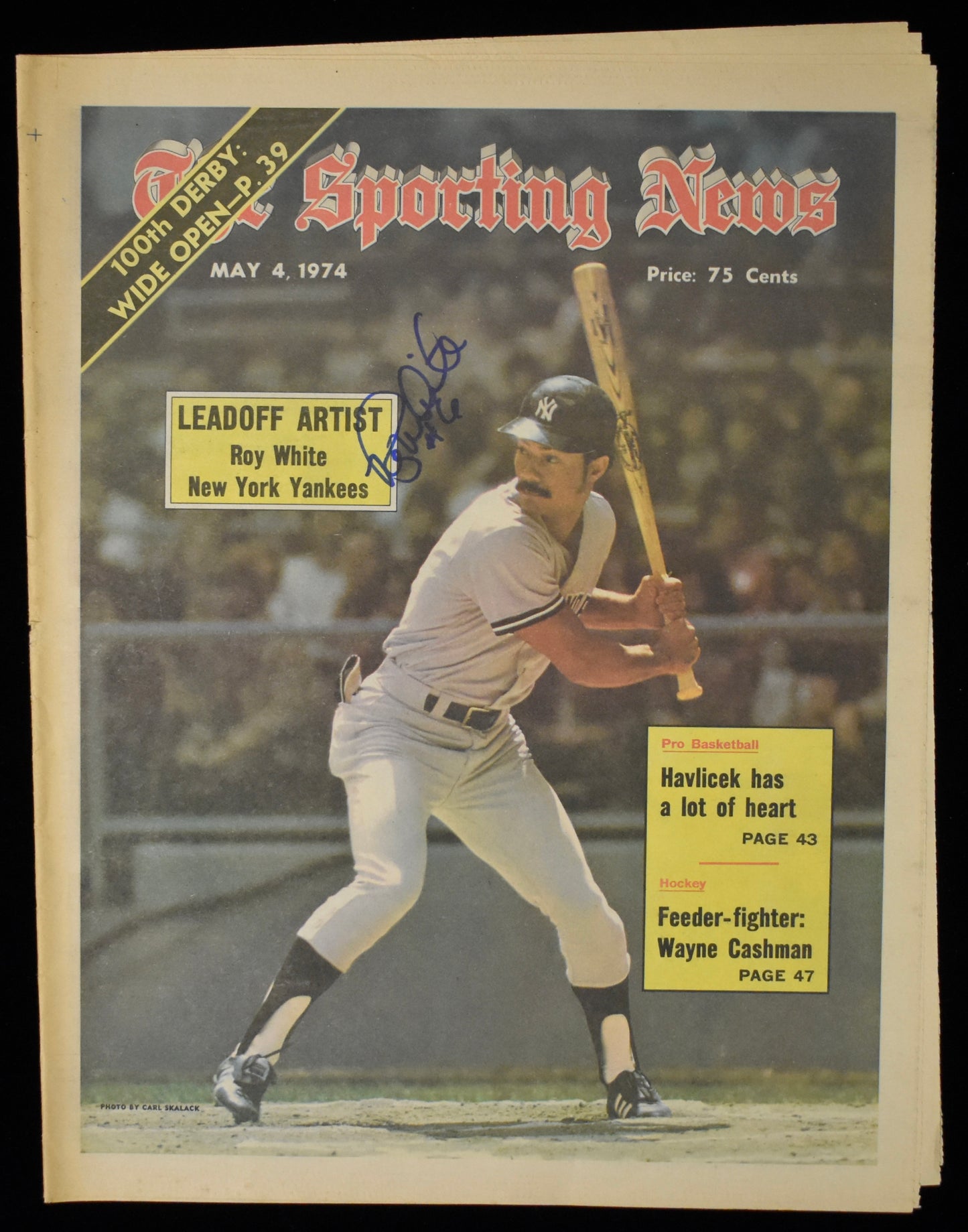 Roy White Signed 5/4/74 The Sporting News Cover Only Yankees JSA BA207952
