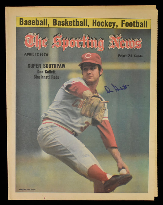 Don Gullett Signed 5/17/76 The Sporting News Cover Only Reds JSA BA207950