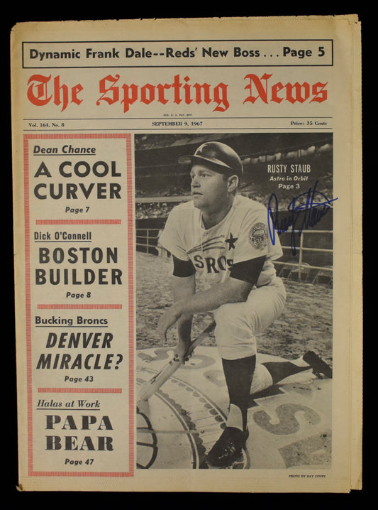 Rusty Staub Signed 9/9/67 The Sporting News Cover Only Astros JSA BA207947