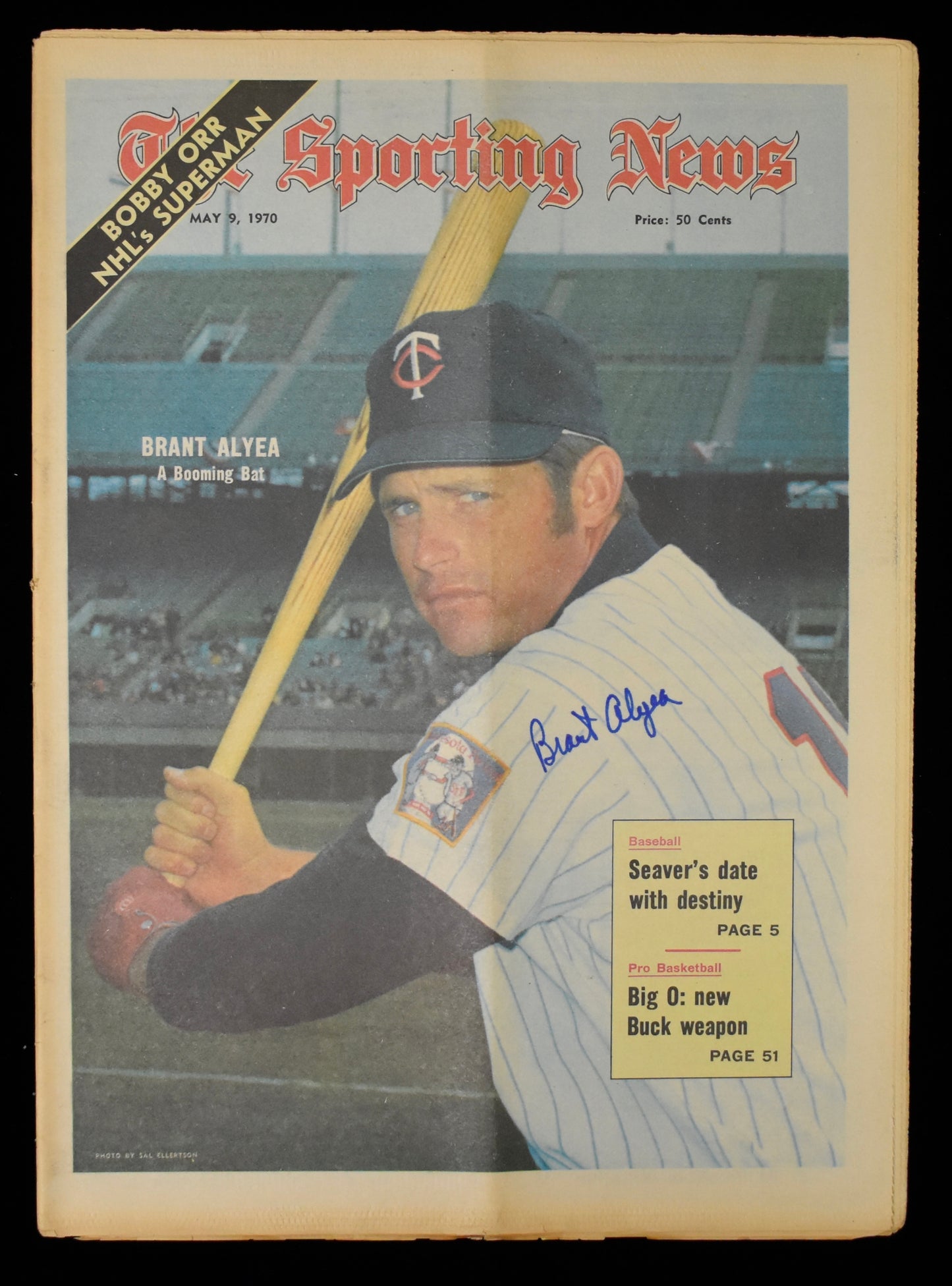 Brant Alyea Signed 5/9/70 The Sporting News Twins JSA BA207945