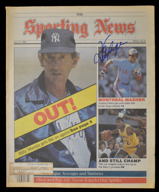 Andres Galarraga Signed 7/4/88 The Sporting News Cover Only Expos JSA BA207943