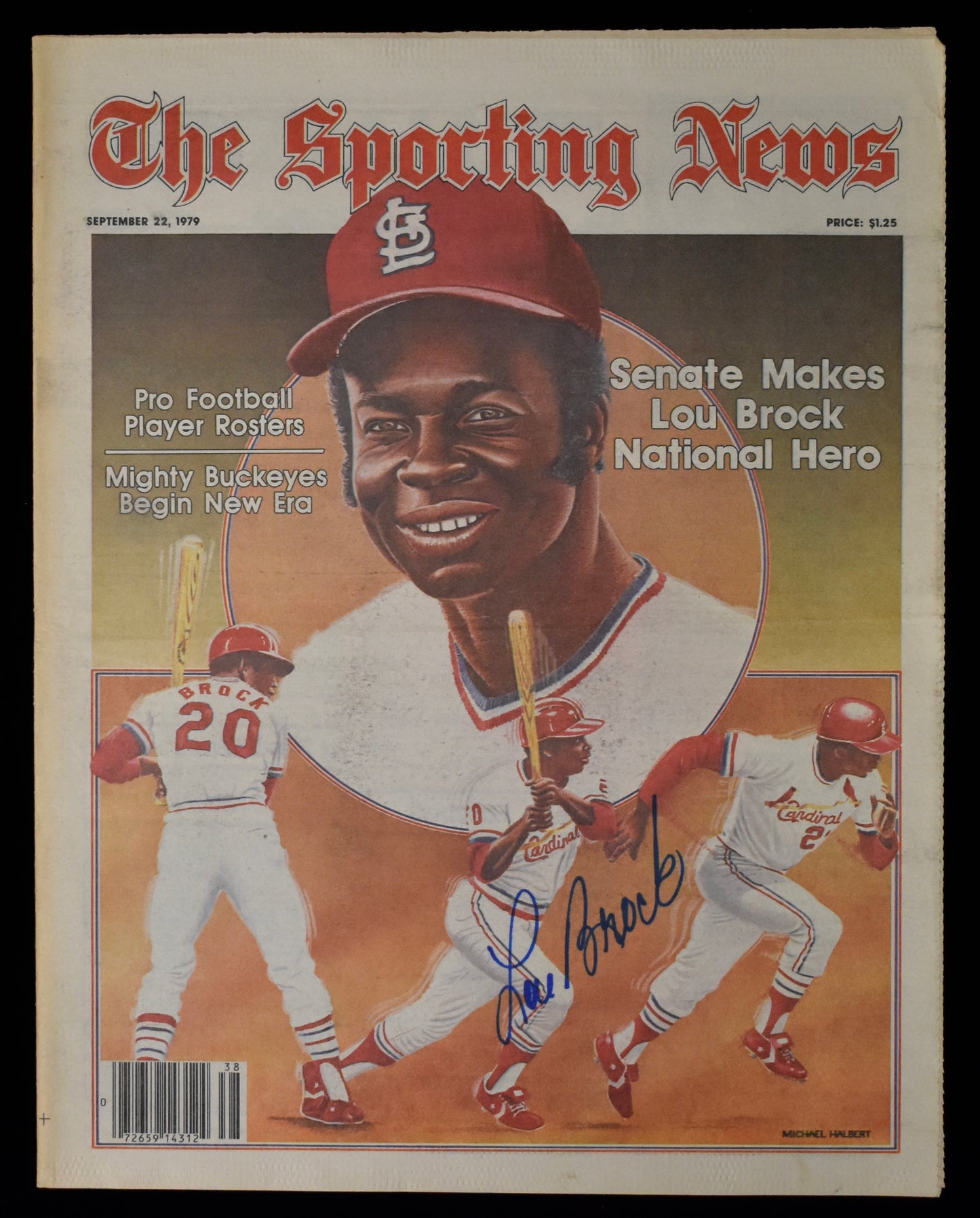 Lou Brock HOF Signed 9/22/79 The Sporting News Cover Only Cardinals JSA BA207985